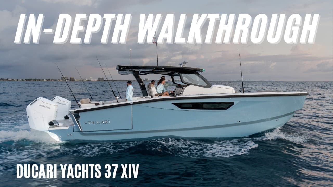 Ducari 37 XIV Walkthrough: A Power Catamaran With a Spaceship Helm